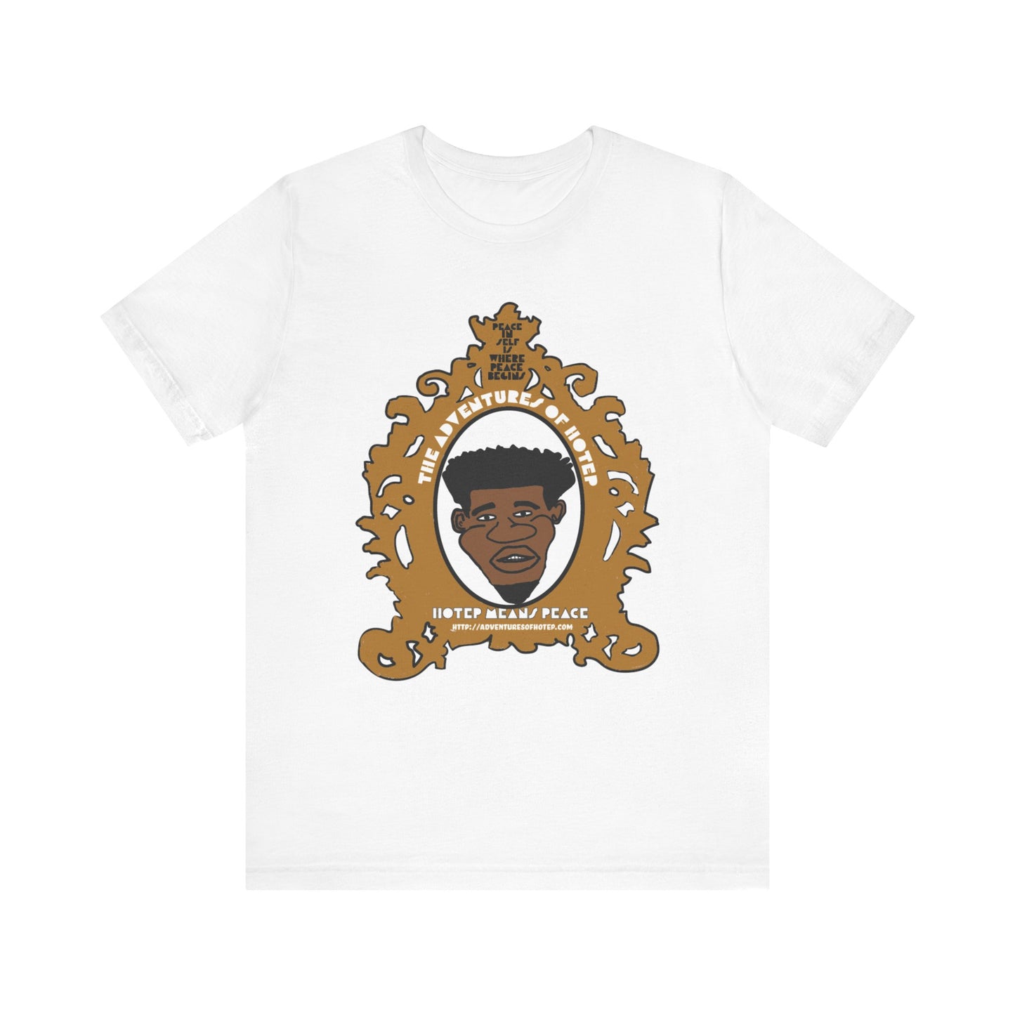 Hotep in gold Picture frame- Peace in self, is where peace begins - Vintage-Inspired Unisex Jersey Tee