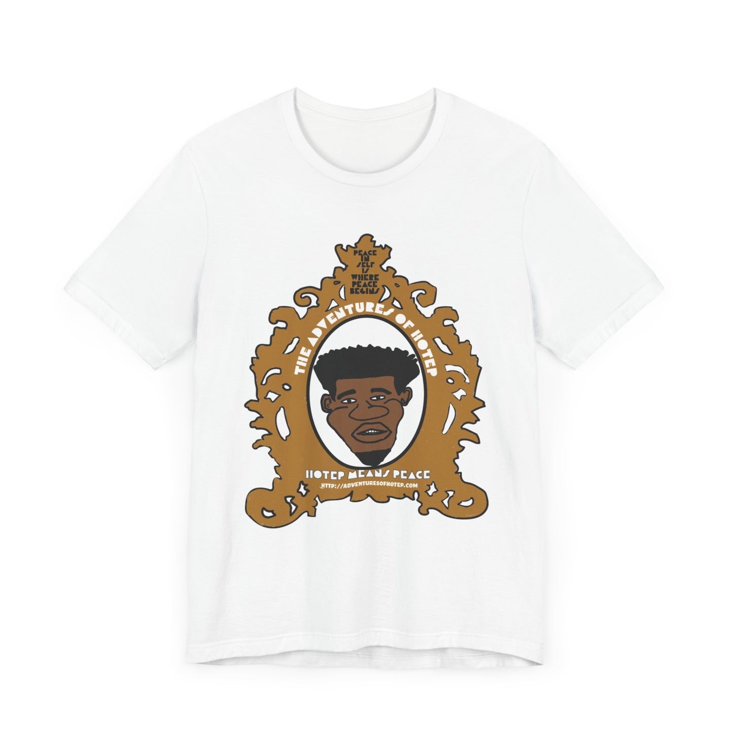 Hotep in gold Picture frame- Peace in self, is where peace begins - Vintage-Inspired Unisex Jersey Tee